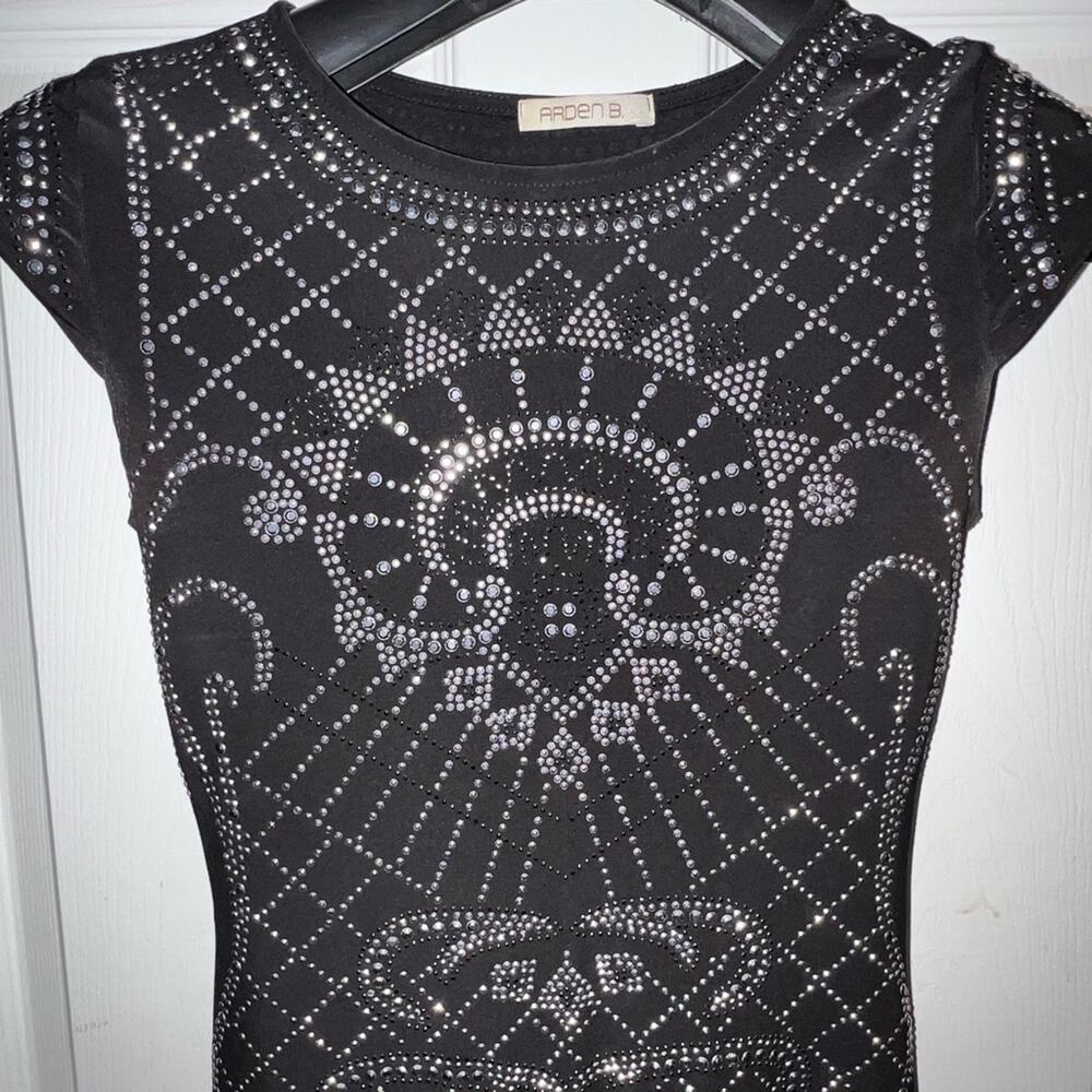Arden B Studded Bodycon Dress - Size Small Sparkly pattern fitted flattering - Picture 2 of 11